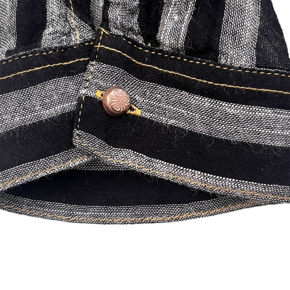 Aratta Silent Journey Anthro Stripe Floral Embroidered Top S High Low Tunic Boho - Picture 7 of 11